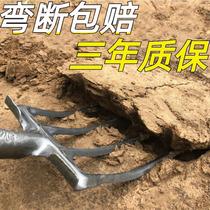 Agricultural tools steel forks digging sweet potatoes peanuts green onions garlic forks grass four-tooth forks labor-saving land-loosening artifact