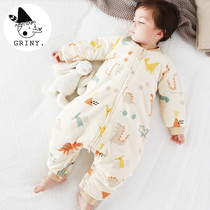 Griny baby sleeping bag autumn and winter thick cotton baby split leg spring and autumn thin cotton cotton warm children anti kicking