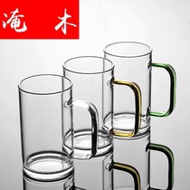 Flooded wood transparent glass cup with water Cup household set drinking water Milk Cup large capacity office tea cup
