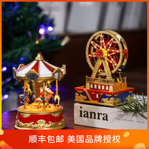 American Mr Christmas carousel music box Ferris wheel music box girls retro New Year gift