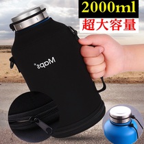  Sports FITNESS THERMOS CUP 304 STAINLESS steel portable ultra-large capacity ALL-steel double-layer OUTDOOR 2000ML THERMOS POT