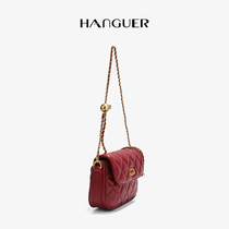 HANGUER&CK wine red gold pearl magenta chain small pack of women 2022 new brides wedding slanted satchel