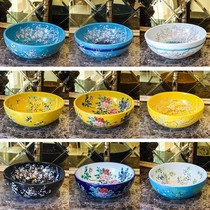 Bathroom ceramic washbasin washbasin countertop basin bathroom art basin washbasin round