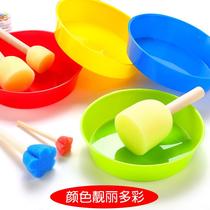 Kindergarten 4 Color Paint Pan Children Painting Elementary School Children Fine Art Supplies Plastic Disk Propylene Watercolor Toning Bowl