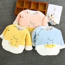 Newborn baby clothes Autumn and winter baby winter warm cotton coat half back clothing cotton monk shirt