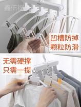 Multifunctional drying rack magic folding hanger space saving household storage artifact wardrobe multi-layer drying clothes hanger
