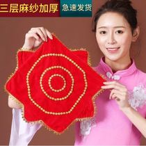 Hand silk flower dance two people turn square dance red handkerchief childrens grade hemp yarn octagonal scarf northeast twist Yangko pair
