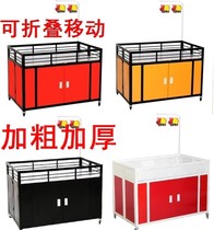 Supermarket beverage pile head shelf edible oil steel Wood three-layer cabinet floated car promotion table convenience store milk display pile