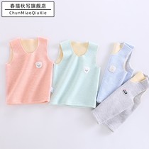 Newborn vest plus velvet thickened baby warm vest autumn and winter cotton belly protection 1 baby male and female children 0-2 years old