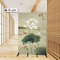 Small apartment screen partition wall living room hotel office block porch modern Chinese lotus mobile with wheels