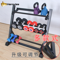 Home commercial gym fitness equipment professional three-layer dumbbell rack Hexagonal round adjustable dumbbell display shelf