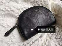 Custom Pure Copper Large Grain Corn Tooth Zip High Quality Head Layer Cow Leather Genuine Leather Zero Wallet Coin Bag