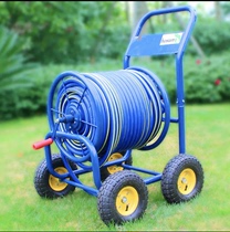 Wheeled hand push large can be wound 80-200 m metal water pipe storage frame water pipe car wash car watering