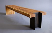 Nordic Iron Art Solid Wood Strip Bench Creative Retro Personality Log Long Bench Bed Tail Bench Light Lavish Dining Chair Home