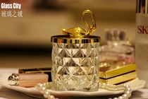 Glass City transparent crystal glass home decoration storage cans cotton swab cans cans cans cans coffee cans toothpick jars
