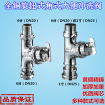 All copper old-fashioned knob flush valve flush valve toilet squat flush valve stool delay self-closing flush valve