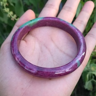 天然无优化红绿宝手镯 红宝石手镯明艳奢华 高贵大气