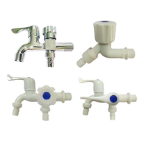 Plastic washing machine faucet dual-use double-three-way dual-use yi fen er cooling nozzle leading one inlet and two outlets a faucet