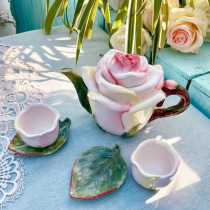 Ceramic Champagne Rose Tea Tea Set Teapot Tea Cup Suit Cute Kung Fu Herbal Tea Practical Decorative Hand-painted Vessel
