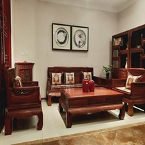 Solid wood furniture suit of red living room year after year