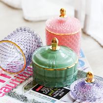 Mino export European and American ins lead-free glass jewelry box candy color storage tank storage box crafts ornaments