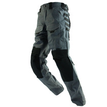 Assault Pioneer City Gray Pure Color Tactical Pants Multi-bag Four Seasons Mens Mesh Tear-resistant Fabric Color Patch