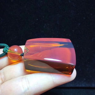 缅甸琥珀老矿紫茶平安无事牌净水紫红茶珀牌子