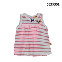 steiff German brand baby girl knit vest striped cotton round neck summer dress