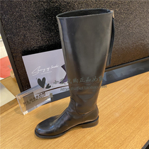 Sigatu 2019 winter new Knights' boots simple show thin tall tube plush leather boots women's boots q9301dg9