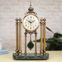 European style retro living room table clock American large household table clock Table clock ornaments Creative bedroom bedside table decorations