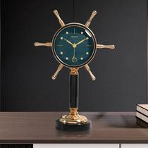 Modern light luxury metal table clock Living room entrance Creative mute table clock Bookshelf wine cabinet Home abstract art ornaments