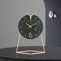 Nordic light luxury metal table clock Household living room simple desktop ornaments decoration Modern fashion silent bedside table clock