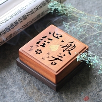 Black sandalwood household plate incense box Sandalwood box hollow antique car incense stove Buddha incense burner Agarwood stove