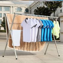 Sun hanging clothes outside stainless steel frame outdoor stainless steel folding drying rack folding X-type outdoor tripod clip type