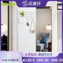 Wooden iwood porch hanging board with mirror integrated wall hole board dressing mirror hidden sliding mirror hanging wall