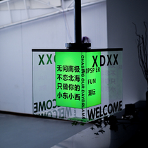 Double layer transparent acrylic rotating light box 360 degree display store billboard