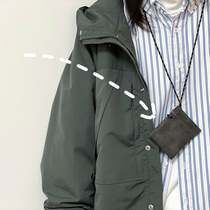 Day-style retro make old grey canvas hanging neck bag mini-zero wallet tooling matched with small bag key card bag