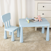 Xinlan IKEA Kindergarten Childrens Table and Chair Set Plastic Table Chair Baby Learning Table Childrens Toy Table Thickened
