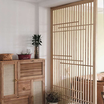 Japanese screen Bedroom block net red partition decoration Living room bathroom wet and dry separation into the home solid wood grille