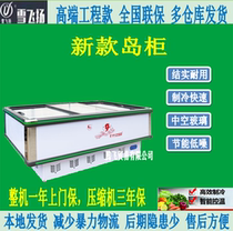 Snow Flying Freezer Commercial Large Capacity Island Cabinet Horizontal Freezing Display Supermarket Freezing Cabinet Shopping Mall Freezing Cabinet