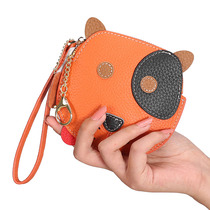 New multifunction genuine leather female style cute cartoon zero wallet key bag personality Mini zipped coin small wallet