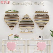  C net celebrity shelf ins art nail art shelf rack glue heart-shaped store iron display shelf Nail polish golden nail art wall hanging