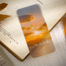 Simple literary PVC frosted bookmarks handwritten romantic scenery ins style decoration material sign gift pagination bookmarks