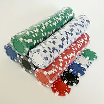 Texas Holdem special chips 50 pieces of round frosted feel plus iron no face value multi-color boutique mahjong coins