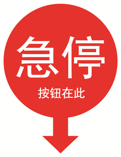 扶梯急停标志牌紧急按钮标识贴
