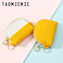 2021 new cute headphone MOUTH RED CONTAINING COIN BAG LADY KOREAN VERSION SHORT ZIP KEY BUTTON SEMICIRCLE WALLET