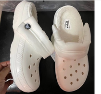 2021 new autumn and winter classic kluoge warm cotton half hole shoes plus velvet cotton slippers wool shoes) 203591
