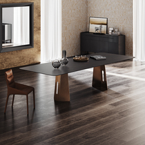 Italian minimalist rock board dining table and chair combination modern simple light luxury small apartment household designer rectangular dining table