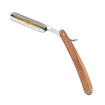Erbe-24K Gold plated Etched 5 8 Deep Concave grinding stainless steel Straight Blade Razor Barber Knife Olive Wood Handle