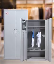 Steel household large wardrobe through the rod integrated wardrobe Office workshop employee locker two-bucket locker